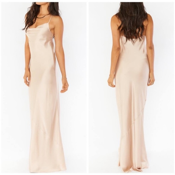 Show Me Your Mumu Tuscany Maxi Slip Dress  in Champagne - Picture 3 of 8